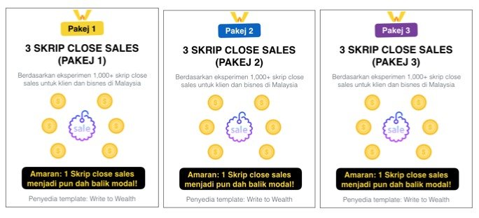Ebook - 3 Pakej Skrip Close Sales